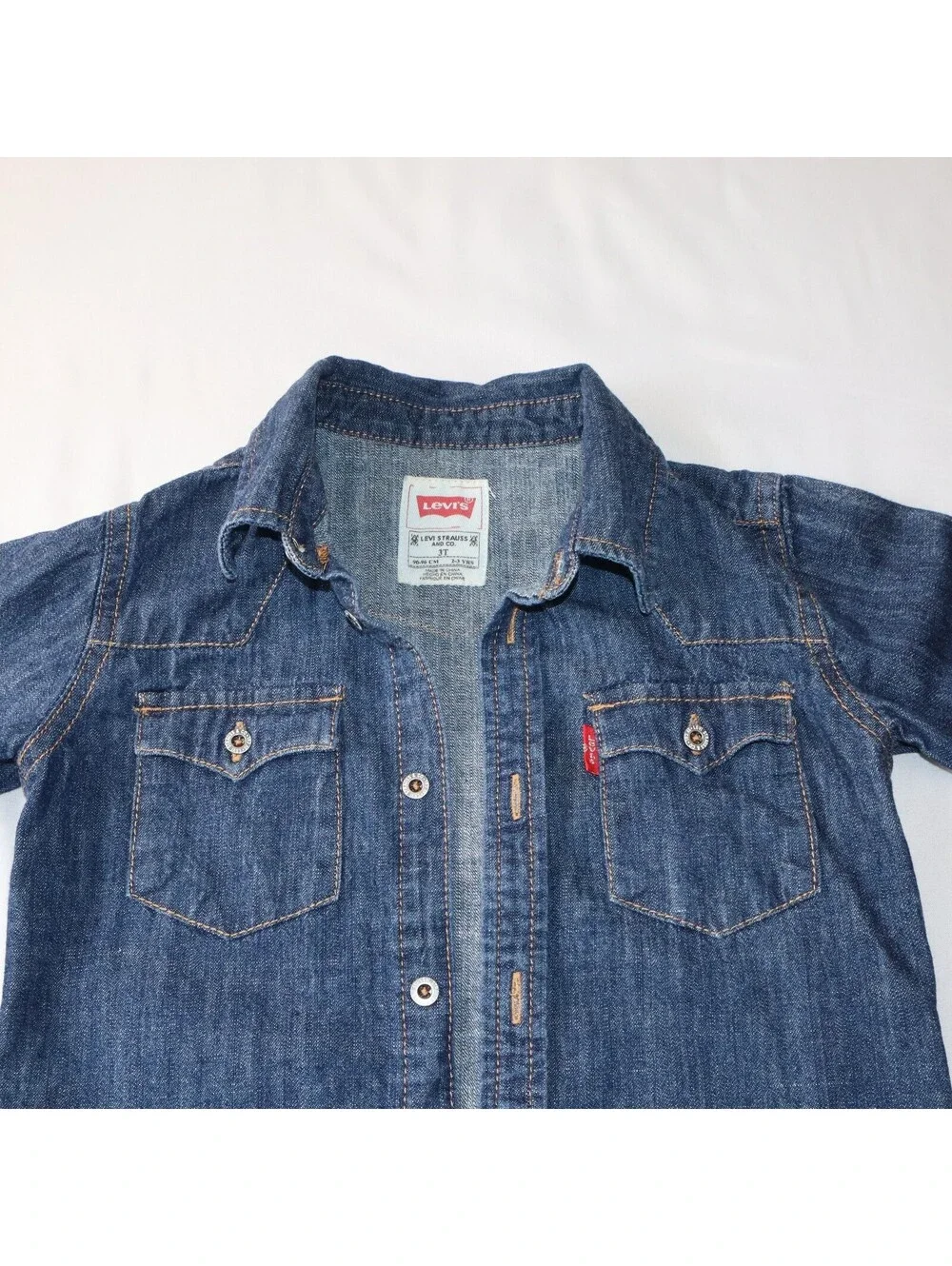 Levis Boys Denim Shirt Size 3T Blue